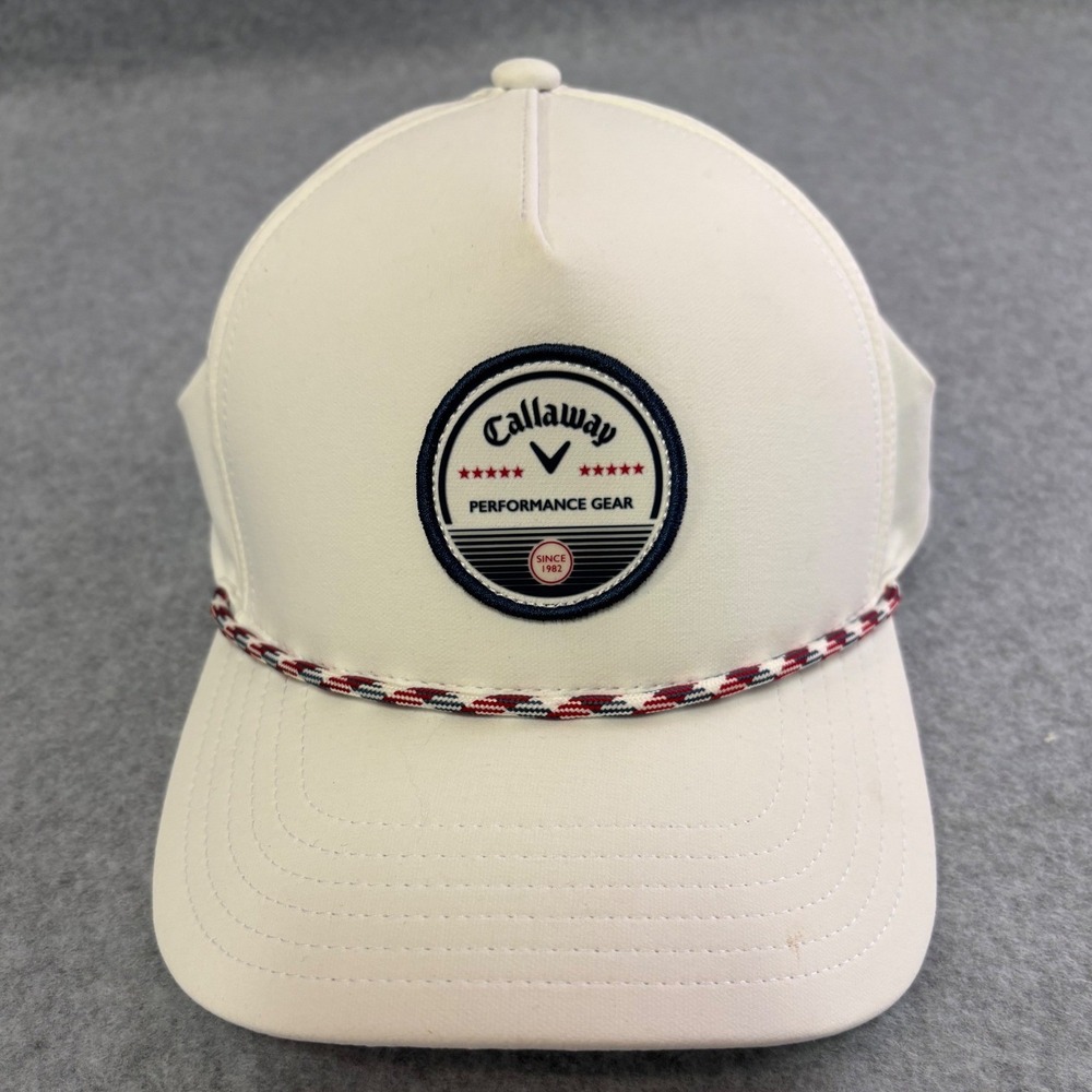 Callaway Bogey Free Golf Rope Hat White Red Navy Adjustable Snapback 25169561